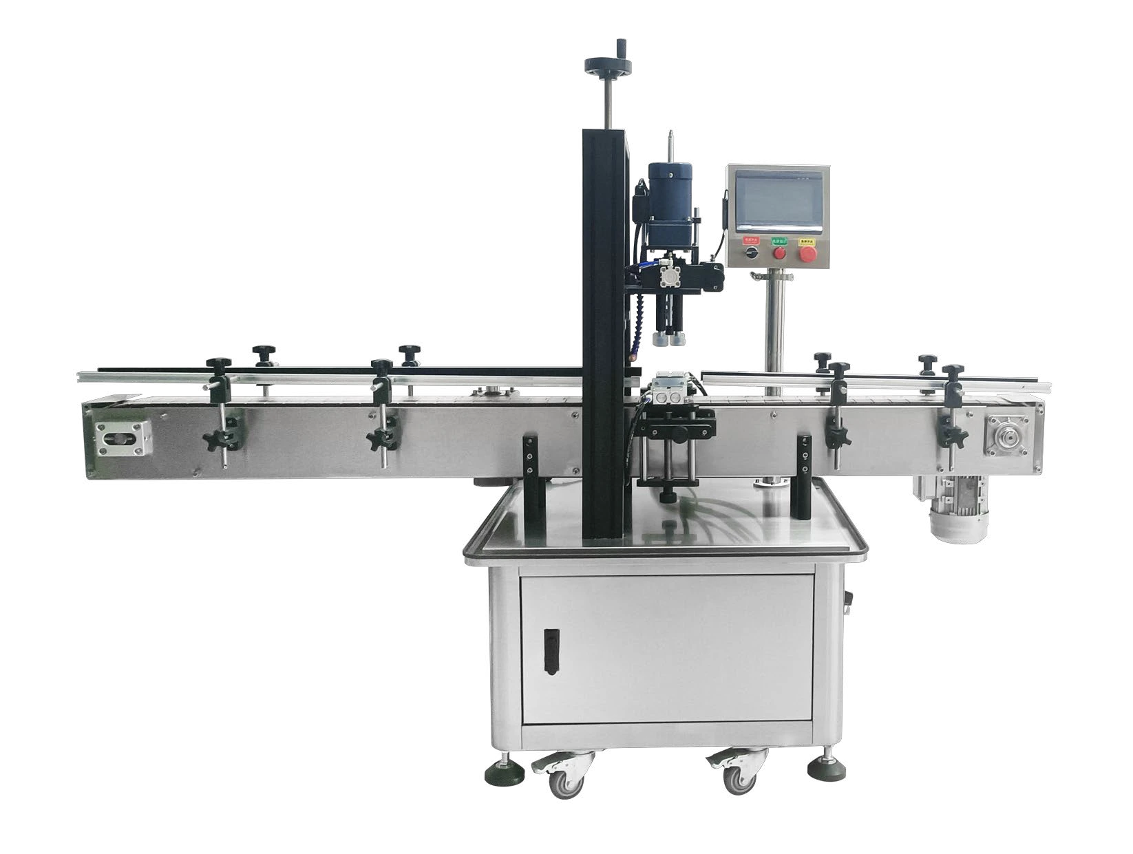 Automatic pneumatic bottle-clamping capper