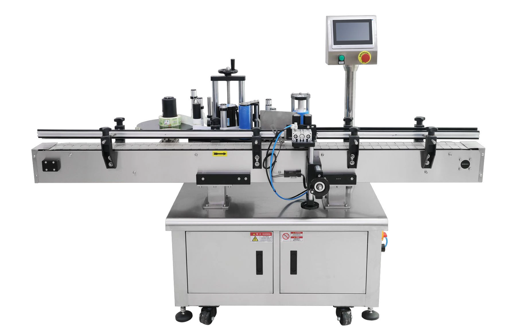 Automatic round-bottle labeler